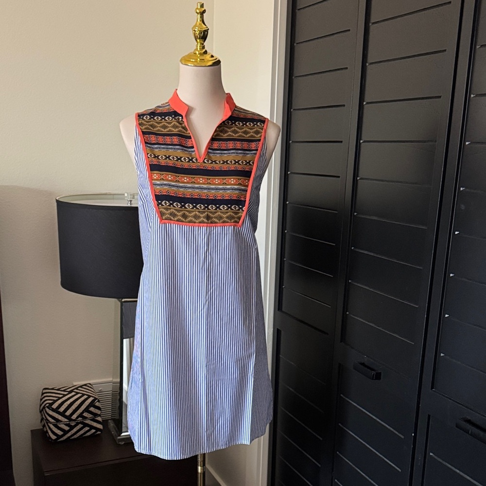 THML Sleeveless Mini Dress with Embroidered Yoke